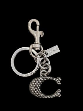 Letter "C" Silver Initial Keychain | Keyfob | Bag Charm